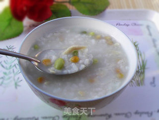 玉米青豆鸡丝粥