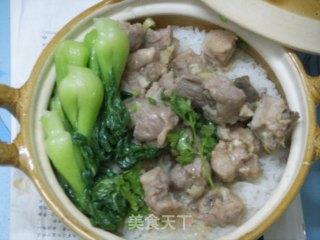 蒜香排骨煲仔饭的做法步骤：2