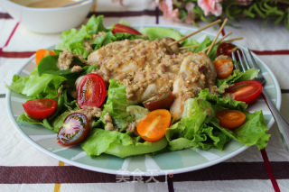 鸡肉串蔬菜沙拉的做法