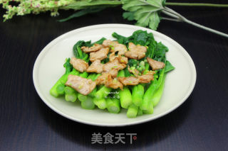 瘦肉灼菜心的做法