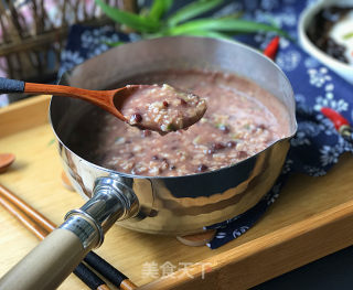 香菇瘦肉红豆沙燕麦粥的做法