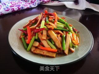 蒜苔炒五香豆干的做法