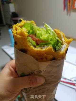 南瓜杂粮鸡蛋饼的做法