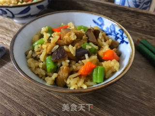 豆角香菇鸡腿焖饭的做法