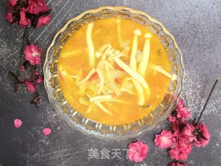 松茸菇娃娃菜虾米汤的做法