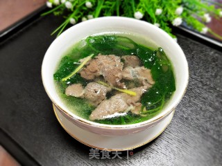 牛肉氽红背菜汤的做法