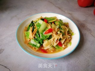 小白菜炒人造肉的做法