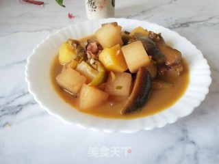 茄子炖白萝卜土豆的做法