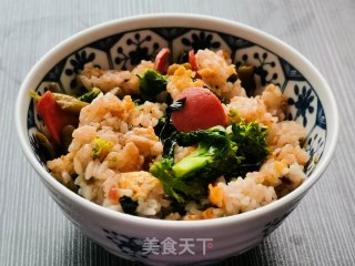 火腿鸡蛋炒饭的做法