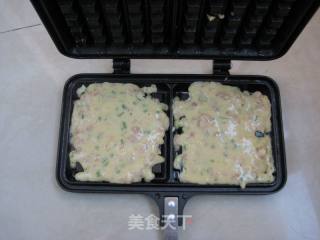 中国风【华夫饼】—葱香猪肉华夫饼（咸口）的做法步骤：7