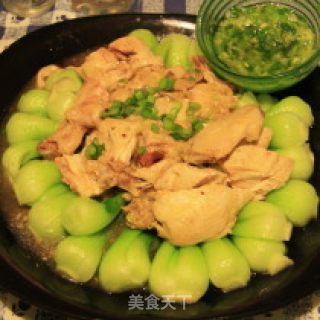 姜汁菜胆鸡的做法步骤：5