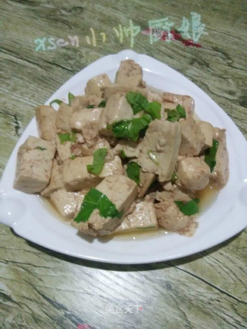 白玉镶翡翠~豆腐小炖小白菜的做法