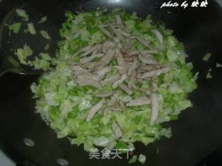 豆角包菜肉丝炒饭的做法步骤：8