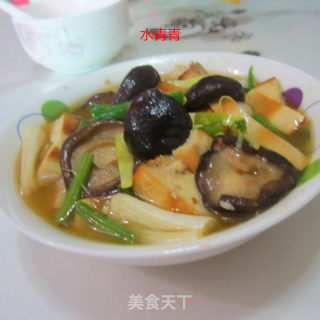 豆腐烧香菇的做法步骤：11