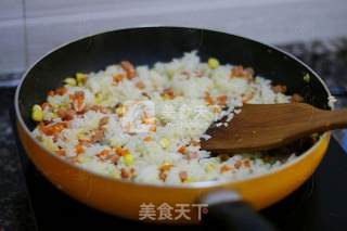 火腿胡萝卜炒饭的做法步骤：7