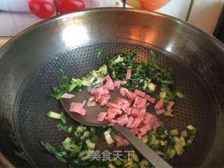 青菜火腿炒饭的做法步骤：6