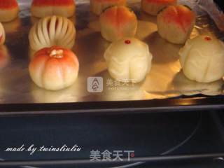 津味小八件点心之寿桃饼（清真可食）的做法步骤：23