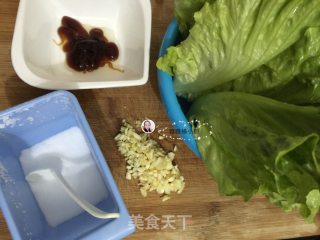 蒜香生菜的做法步骤：1