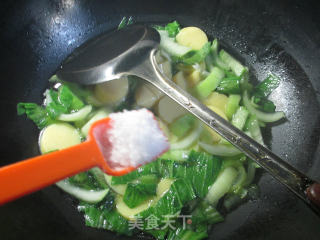 【宁波】青菜煮樱玉豆腐的做法步骤：6