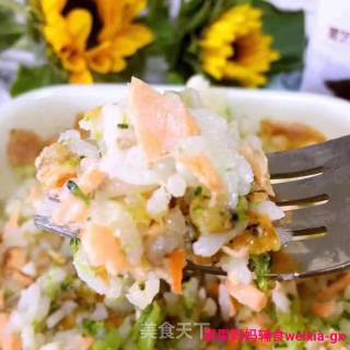 果果妈妈辅食分享【三文鱼焗饭】的做法步骤：9