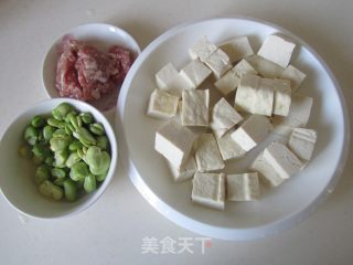 肉末豆米烧豆腐的做法步骤：1