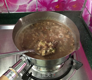 香菇瘦肉红豆沙燕麦粥的做法步骤：7