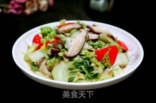 香菇炒大白菜的做法步骤：6