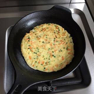 土豆胡萝卜丝鸡蛋饼的做法步骤：9