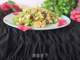 肉丁炒萝卜干豆角的做法步骤：8