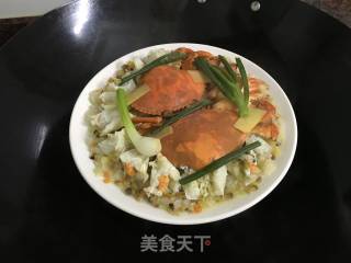 八宝饭蒸青蟹的做法步骤：13