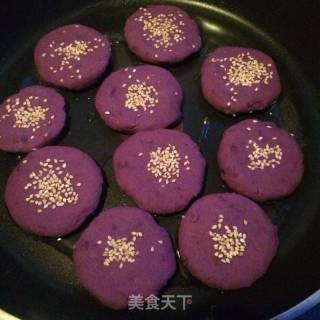 芝麻紫薯芝士饼的做法步骤：7