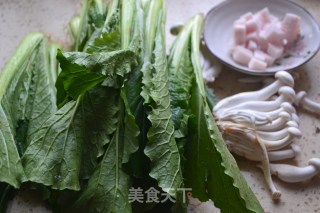 白玉菇炒小白菜的做法步骤：1