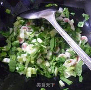 淡贝丸青菜炒饭的做法步骤：8