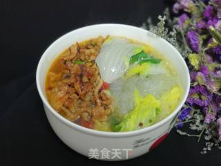 白菜肉丝粉丝汤的做法步骤：6