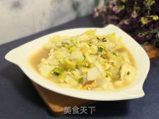 娃娃菜烧嫩豆腐的做法步骤：10