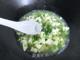 荠菜肉末豆腐的做法步骤：7