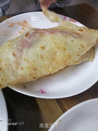 鸡蛋火腿手抓饼的做法步骤：8