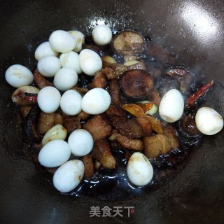 鹌鹑蛋红焖肉的做法步骤：7