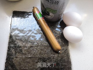 紫菜蛋皮如意卷的做法步骤：1