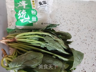 粉丝拌菠菜的做法步骤：1