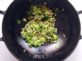 青菜咸肉炒饭的做法步骤：6