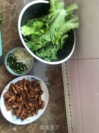 生菜肉丝包饭的做法步骤：6