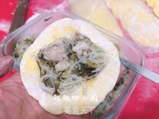 胡萝卜粉丝酸菜肉末包子的做法步骤：10