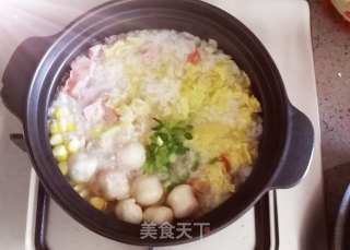 白菜火腿烫饭????????的做法步骤：2