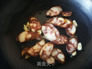 螺丝椒木耳炒腊肠的做法步骤：6