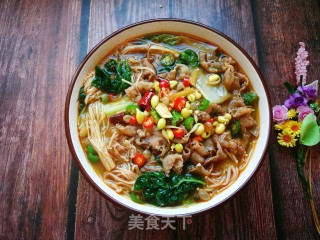 金针菇黄芯菜煮牛肉卷的做法步骤：15