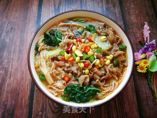 金针菇黄芯菜煮牛肉卷的做法步骤：16