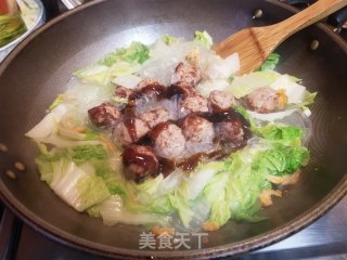 鸡肉丸大白菜烧粉条的做法步骤：10