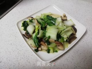 青菜炒香菇的做法步骤：6