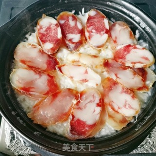 香肠煲仔饭的做法步骤：9